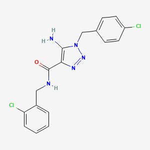 molecular formula C17H15Cl2N5O B2447639 5-amino-N-(2-chlorobenzyl)-1-(4-chlorobenzyl)-1H-1,2,3-triazole-4-carboxamide CAS No. 899972-97-5