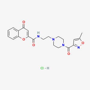 N-(2-(4-(5-methylisoxazole-3-carbonyl)piperazin-1-yl)ethyl)-4-oxo-4H-chromene-2-carboxamide hydrochloride