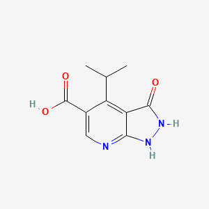 molecular formula C10H11N3O3 B2447647 3-Oxo-4-propan-2-yl-1,2-dihydropyrazolo[3,4-b]pyridine-5-carboxylic acid CAS No. 1784352-82-4