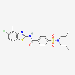 molecular formula C21H24ClN3O3S2 B2447667 N-(5-chloro-4-methyl-1,3-benzothiazol-2-yl)-4-(dipropylsulfamoyl)benzamide CAS No. 896675-77-7