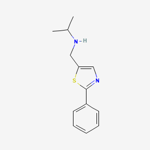 molecular formula C13H16N2S B2447668 Isopropyl-(2-phenyl-thiazol-5-ylmethyl)-amine CAS No. 886494-14-0