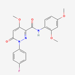molecular formula C20H18FN3O5 B2447673 N-(2,4-dimethoxyphenyl)-1-(4-fluorophenyl)-4-methoxy-6-oxo-1,6-dihydropyridazine-3-carboxamide CAS No. 942005-30-3