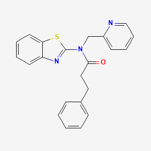 molecular formula C22H19N3OS B2447687 N-(benzo[d]thiazol-2-yl)-3-phenyl-N-(pyridin-2-ylmethyl)propanamide CAS No. 886904-48-9