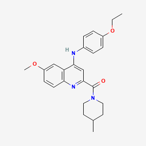 molecular formula C25H29N3O3 B2447708 N-(4-ethoxyphenyl)-6-methoxy-2-(4-methylpiperidine-1-carbonyl)quinolin-4-amine CAS No. 1226426-94-3