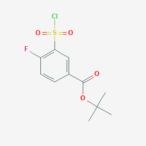 molecular formula C11H12ClFO4S B2447721 Tert-butyl 3-(chlorosulfonyl)-4-fluorobenzoate CAS No. 1488651-42-8