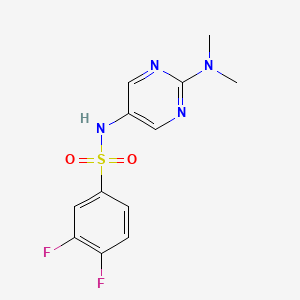 molecular formula C12H12F2N4O2S B2447800 N-(2-(dimethylamino)pyrimidin-5-yl)-3,4-difluorobenzenesulfonamide CAS No. 1396633-02-5