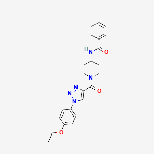 molecular formula C24H27N5O3 B2447818 N-(1-(1-(4-ethoxyphenyl)-1H-1,2,3-triazole-4-carbonyl)piperidin-4-yl)-4-methylbenzamide CAS No. 1251608-45-3