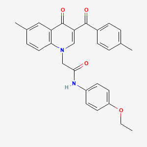 molecular formula C28H26N2O4 B2447852 N-(4-ethoxyphenyl)-2-[6-methyl-3-(4-methylbenzoyl)-4-oxo-1,4-dihydroquinolin-1-yl]acetamide CAS No. 897617-83-3