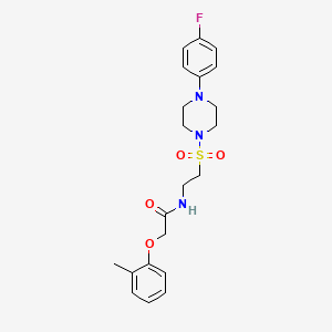 molecular formula C21H26FN3O4S B2447857 N-(2-((4-(4-fluorophenyl)piperazin-1-yl)sulfonyl)ethyl)-2-(o-tolyloxy)acetamide CAS No. 897618-83-6