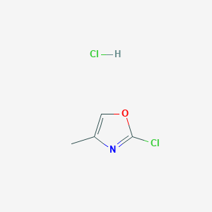 molecular formula C4H5Cl2NO B2447862 2-Chloro-4-methyl-1,3-oxazole hydrochloride CAS No. 2344685-08-9