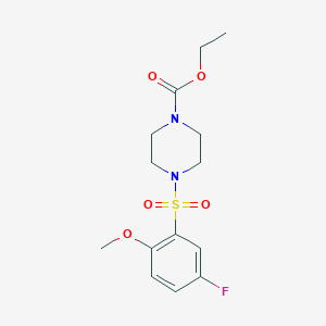 molecular formula C14H19FN2O5S B2447863 ETHYL 4-(5-FLUORO-2-METHOXYBENZENESULFONYL)PIPERAZINE-1-CARBOXYLATE CAS No. 695170-34-4