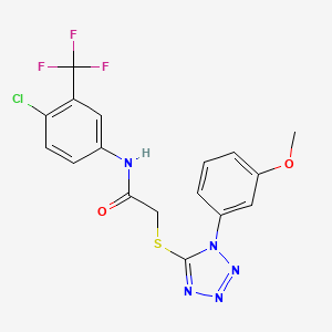 molecular formula C17H13ClF3N5O2S B2447865 N-[4-chloro-3-(trifluoromethyl)phenyl]-2-{[1-(3-methoxyphenyl)-1H-1,2,3,4-tetrazol-5-yl]sulfanyl}acetamide CAS No. 893781-38-9
