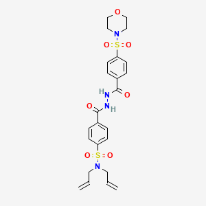 molecular formula C24H28N4O7S2 B2447868 N,N-diallyl-4-(2-(4-(morpholinosulfonyl)benzoyl)hydrazinecarbonyl)benzenesulfonamide CAS No. 393838-34-1