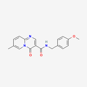 molecular formula C18H17N3O3 B2447882 N-(4-methoxybenzyl)-7-methyl-4-oxo-4H-pyrido[1,2-a]pyrimidine-3-carboxamide CAS No. 877649-22-4