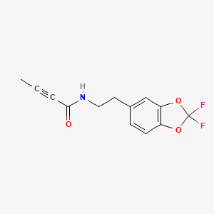 molecular formula C13H11F2NO3 B2447896 N-[2-(2,2-Difluoro-1,3-benzodioxol-5-yl)ethyl]but-2-ynamide CAS No. 2411255-80-4