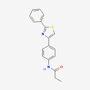molecular formula C18H16N2OS B2447908 N-[4-(2-phenyl-1,3-thiazol-4-yl)phenyl]propanamide CAS No. 393837-66-6