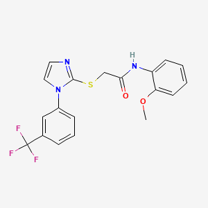 N-(2-methoxyphenyl)-2-[1-[3-(trifluoromethyl)phenyl]imidazol-2-yl]sulfanylacetamide