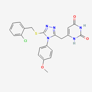 6-((5-((2-chlorobenzyl)thio)-4-(4-methoxyphenyl)-4H-1,2,4-triazol-3-yl)methyl)pyrimidine-2,4(1H,3H)-dione