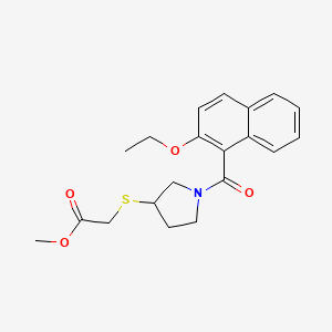 Methyl 2-((1-(2-ethoxy-1-naphthoyl)pyrrolidin-3-yl)thio)acetate