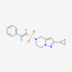 (E)-2-cyclopropyl-5-(styrylsulfonyl)-4,5,6,7-tetrahydropyrazolo[1,5-a]pyrazine