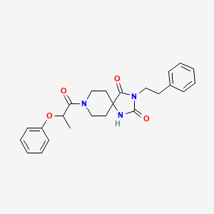 3-Phenethyl-8-(2-phenoxypropanoyl)-1,3,8-triazaspiro[4.5]decane-2,4-dione