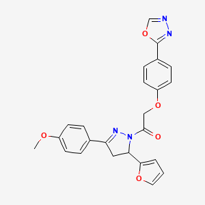 1-[3-(Furan-2-yl)-5-(4-methoxyphenyl)-3,4-dihydropyrazol-2-yl]-2-[4-(1,3,4-oxadiazol-2-yl)phenoxy]ethanone
