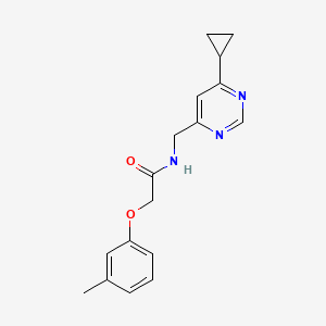 molecular formula C17H19N3O2 B2447943 N-[(6-cyclopropylpyrimidin-4-yl)methyl]-2-(3-methylphenoxy)acetamide CAS No. 2194845-29-7