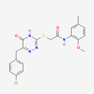 2-{[6-(4-chlorobenzyl)-5-hydroxy-1,2,4-triazin-3-yl]sulfanyl}-N-(2-methoxy-5-methylphenyl)acetamide