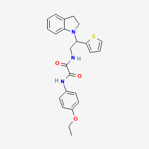 molecular formula C24H25N3O3S B2448003 N1-(4-ethoxyphenyl)-N2-(2-(indolin-1-yl)-2-(thiophen-2-yl)ethyl)oxalamide CAS No. 898407-72-2