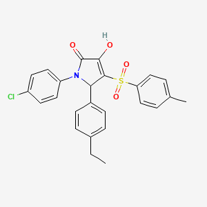 molecular formula C25H22ClNO4S B2448010 1-(4-chlorophenyl)-5-(4-ethylphenyl)-3-hydroxy-4-tosyl-1H-pyrrol-2(5H)-one CAS No. 1358031-15-8