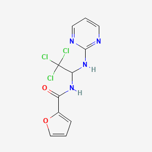 molecular formula C11H9Cl3N4O2 B2448016 N-(2,2,2-trichloro-1-(pyrimidin-2-ylamino)ethyl)furan-2-carboxamide CAS No. 303794-17-4