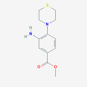 molecular formula C12H16N2O2S B2448022 methyl 3-amino-4-(thiomorpholin-4-yl)benzoate CAS No. 882747-88-8