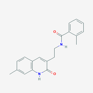 molecular formula C20H20N2O2 B2448023 2-methyl-N-[2-(7-methyl-2-oxo-1H-quinolin-3-yl)ethyl]benzamide CAS No. 851404-44-9