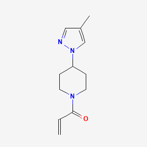 molecular formula C12H17N3O B2448067 1-[4-(4-methyl-1H-pyrazol-1-yl)piperidin-1-yl]prop-2-en-1-one CAS No. 2093783-56-1