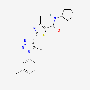 molecular formula C21H25N5OS B2448075 N-cyclopentyl-2-[1-(3,4-dimethylphenyl)-5-methyl-1H-1,2,3-triazol-4-yl]-4-methyl-1,3-thiazole-5-carboxamide CAS No. 1226440-81-8