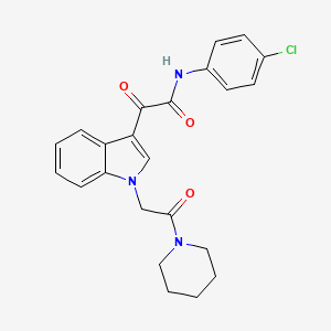 molecular formula C23H22ClN3O3 B2448085 N-(4-chlorophenyl)-2-oxo-2-[1-(2-oxo-2-piperidin-1-ylethyl)indol-3-yl]acetamide CAS No. 872861-94-4