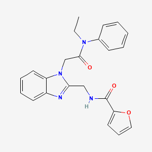 molecular formula C23H22N4O3 B2448098 N-[(1-{[ethyl(phenyl)carbamoyl]methyl}-1H-1,3-benzodiazol-2-yl)methyl]furan-2-carboxamide CAS No. 920113-22-0