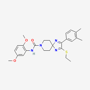 molecular formula C26H32N4O3S B2448108 N-(2,5-dimethoxyphenyl)-2-(3,4-dimethylphenyl)-3-(ethylthio)-1,4,8-triazaspiro[4.5]deca-1,3-diene-8-carboxamide CAS No. 1358630-56-4