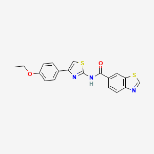 molecular formula C19H15N3O2S2 B2448111 N-[4-(4-ethoxyphenyl)-1,3-thiazol-2-yl]-1,3-benzothiazole-6-carboxamide CAS No. 681168-45-6