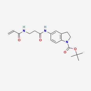 molecular formula C19H25N3O4 B2448112 Tert-butyl 5-[3-(prop-2-enoylamino)propanoylamino]-2,3-dihydroindole-1-carboxylate CAS No. 2361900-82-3