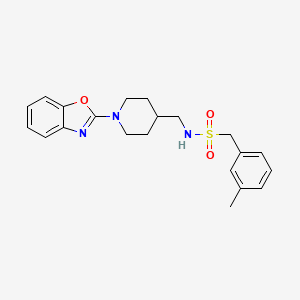 molecular formula C21H25N3O3S B2448120 N-((1-(benzo[d]oxazol-2-yl)piperidin-4-yl)methyl)-1-(m-tolyl)methanesulfonamide CAS No. 1797563-90-6
