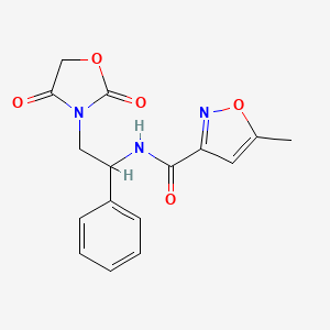 molecular formula C16H15N3O5 B2448162 N-[2-(2,4-dioxo-1,3-oxazolidin-3-yl)-1-phenylethyl]-5-methyl-1,2-oxazole-3-carboxamide CAS No. 2034563-91-0
