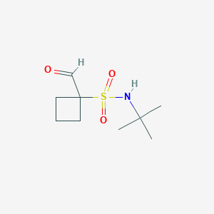 molecular formula C9H17NO3S B2448191 N-tert-Butyl-1-formylcyclobutane-1-sulfonamide CAS No. 2126178-79-6