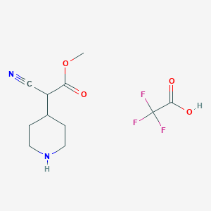 molecular formula C11H15F3N2O4 B2448199 Methyl 2-cyano-2-piperidin-4-ylacetate;2,2,2-trifluoroacetic acid CAS No. 2248362-16-3