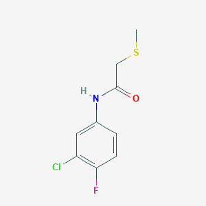 molecular formula C9H9ClFNOS B2448221 N1-(3-chloro-4-fluorophenyl)-2-(methylthio)acetamide CAS No. 264194-63-0