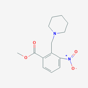 molecular formula C14H18N2O4 B2448250 Methyl 3-nitro-2-(piperidinomethyl)benzenecarboxylate CAS No. 860784-18-5