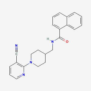 molecular formula C23H22N4O B2448269 N-{[1-(3-cyanopyridin-2-yl)piperidin-4-yl]methyl}naphthalene-1-carboxamide CAS No. 1797725-04-2