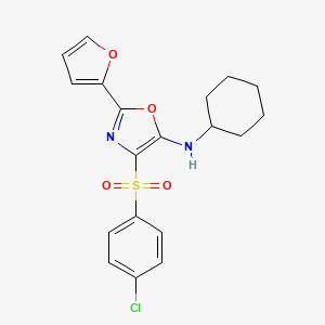 4-((4-chlorophenyl)sulfonyl)-N-cyclohexyl-2-(furan-2-yl)oxazol-5-amine