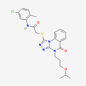 N-(5-chloro-2-methylphenyl)-2-((4-(3-isopropoxypropyl)-5-oxo-4,5-dihydro-[1,2,4]triazolo[4,3-a]quinazolin-1-yl)thio)acetamide