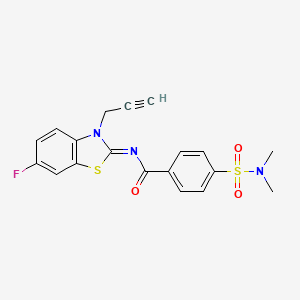 (Z)-4-(N,N-dimethylsulfamoyl)-N-(6-fluoro-3-(prop-2-yn-1-yl)benzo[d]thiazol-2(3H)-ylidene)benzamide